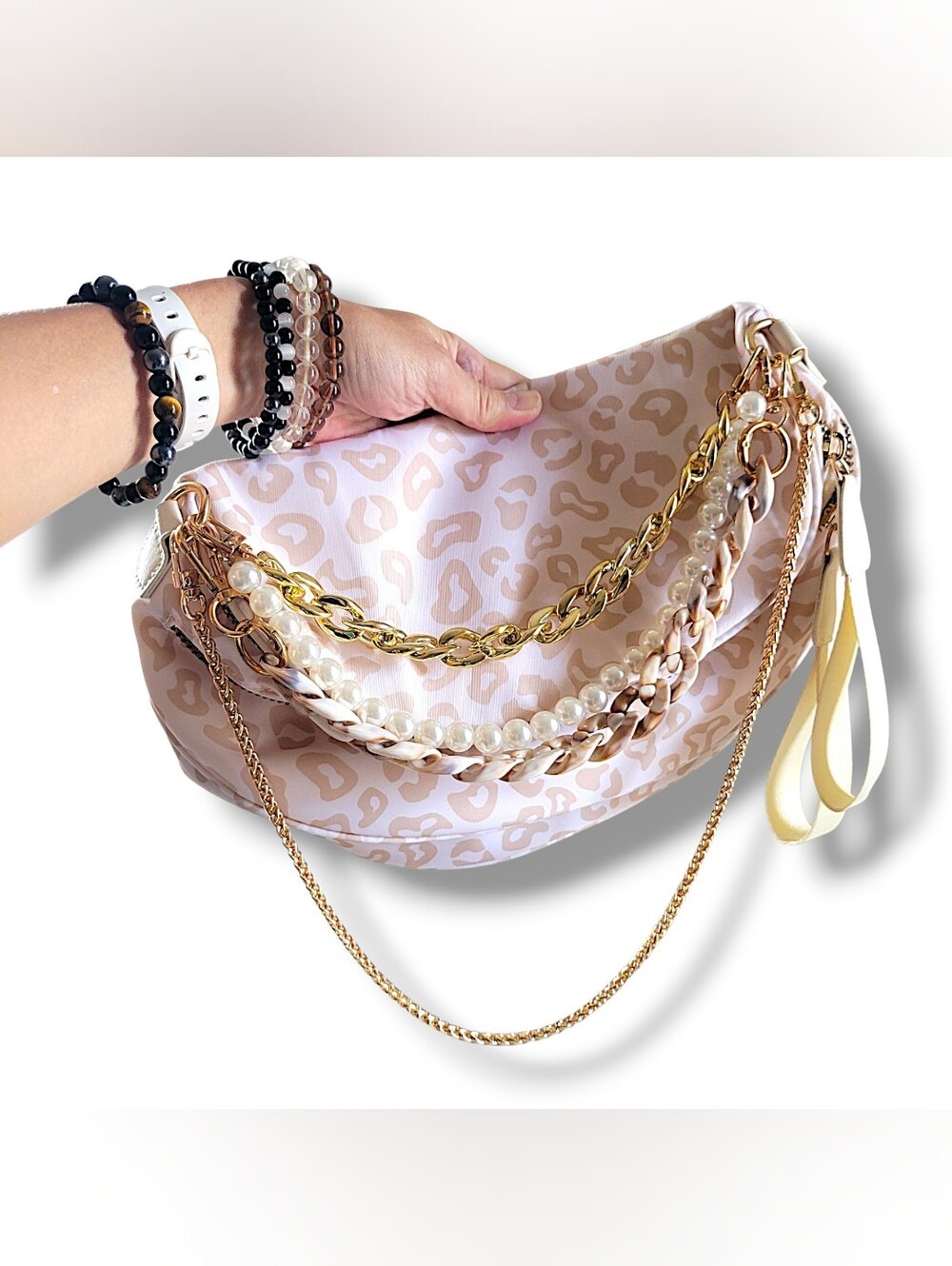 Emmafy | NWT GoFree Beige/White Leopard Bum Bag Crossbody + Accessories Bundle